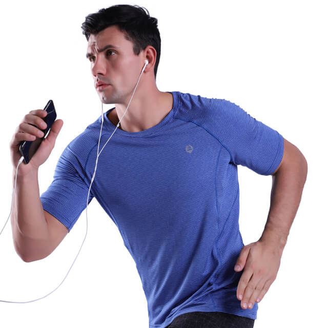 T-shirt da uomo a maniche corte ad asciugatura rapida T-shirt da allenamento traspirante con collo ad anello