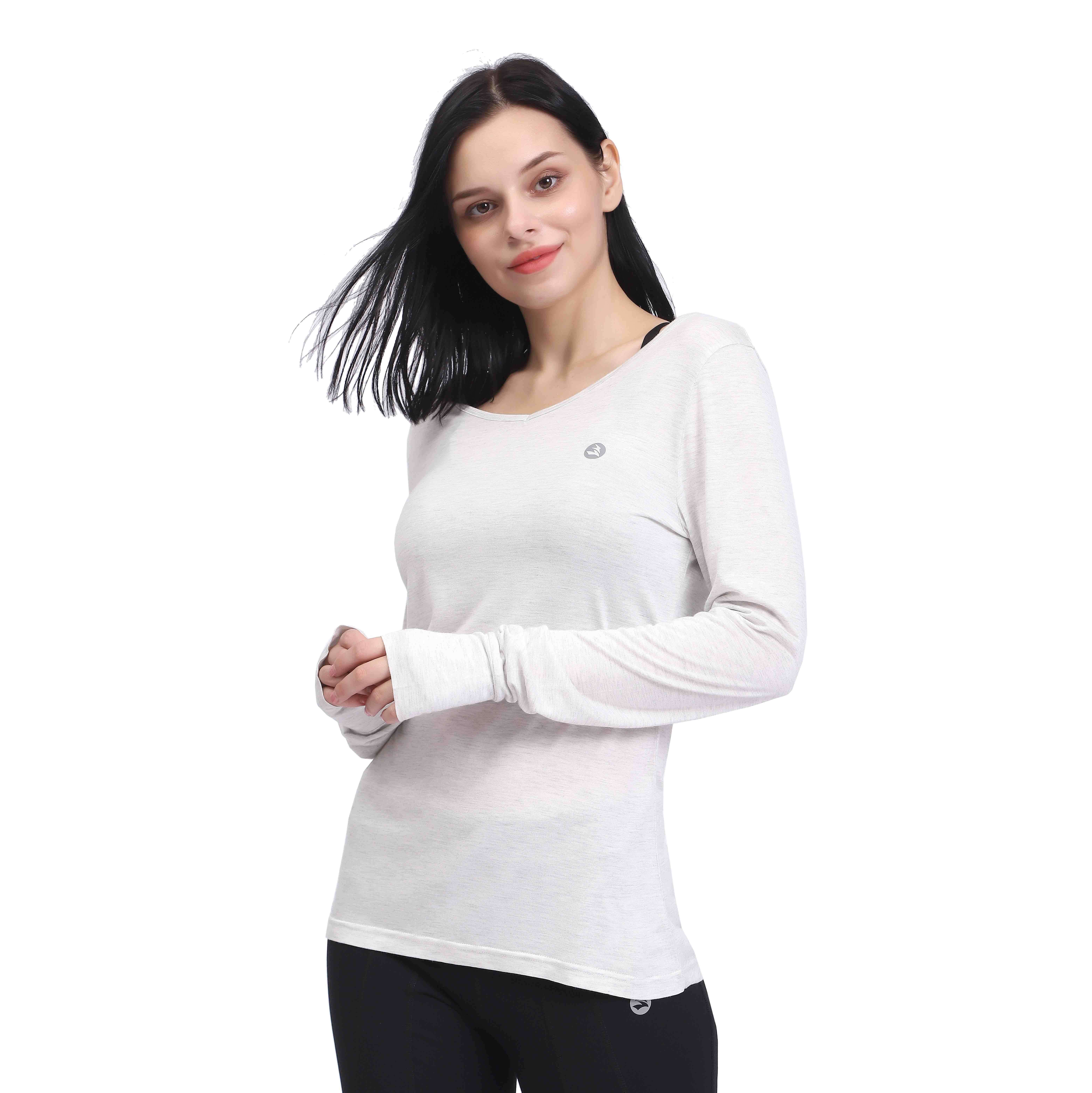 Camicie da yoga a maniche lunghe bianche da donna 