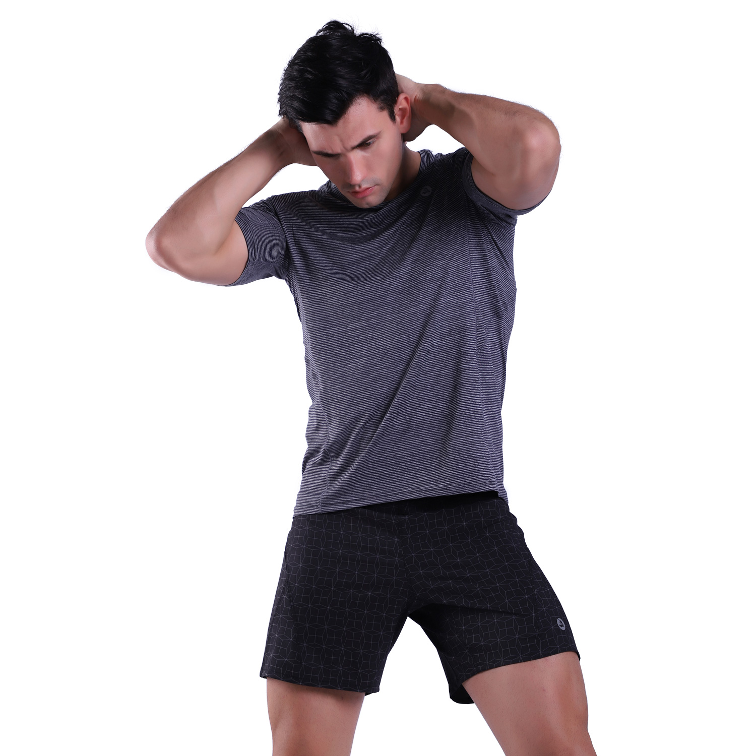 T-shirt da uomo a maniche corte ad asciugatura rapida T-shirt da allenamento traspirante con collo ad anello
